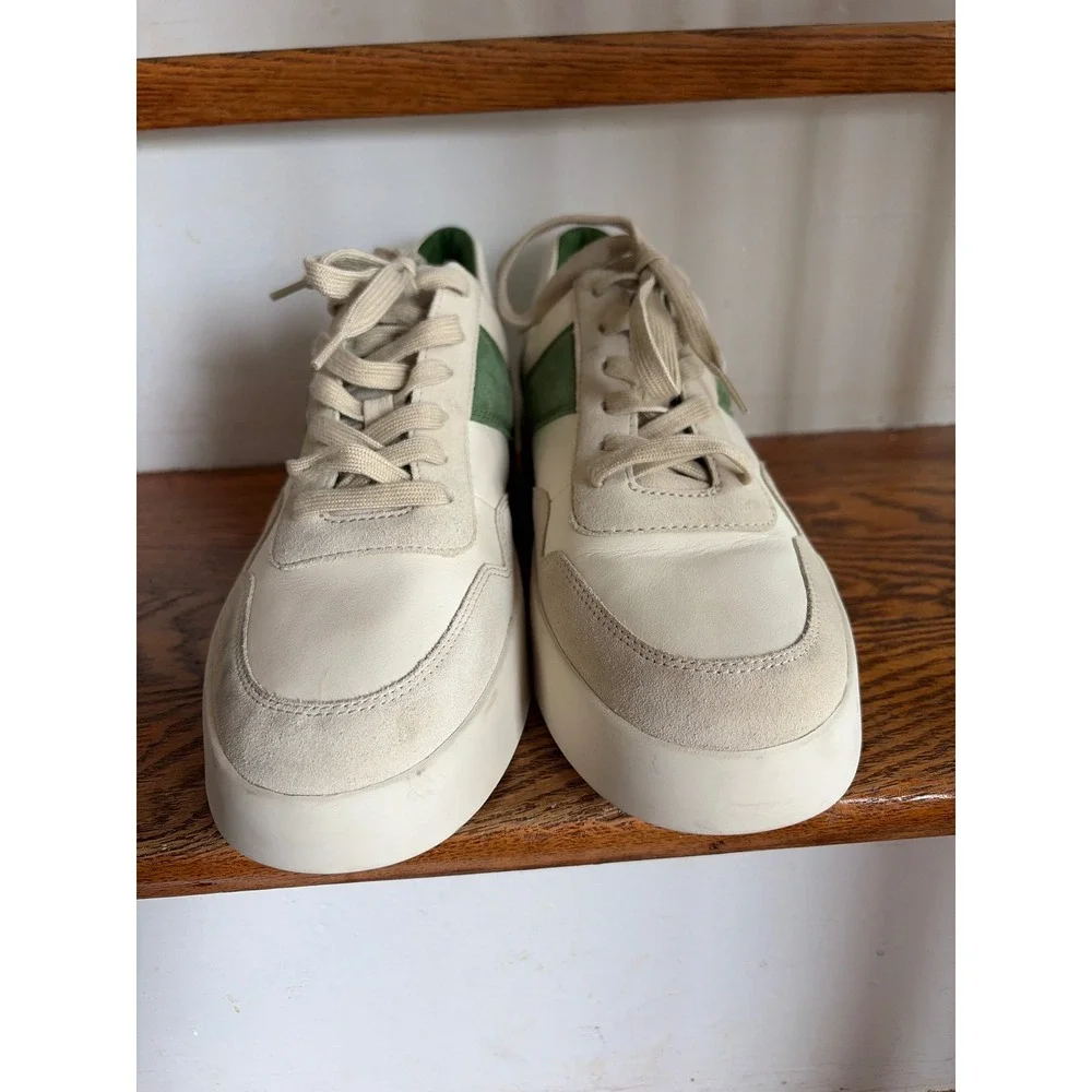 Vince Benfield Platform Leather Suede Sneakers Green Off White US 11M EUR 42 EUC